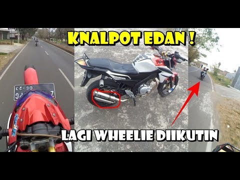 WHEELIE DIIKUTIN SUBSCRIBERS ! REVIEW KNALPOT MANTAP MALAH JADI LONG WHEELIE