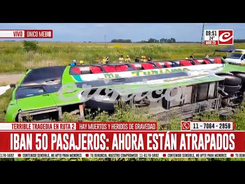 Tragedia y muerte en la Ruta 2: así quedó el micro accidentado en Mar Chiquita