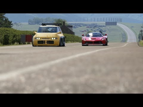 Renault Space F1 vs Ferrari LaFerrari at Highlands