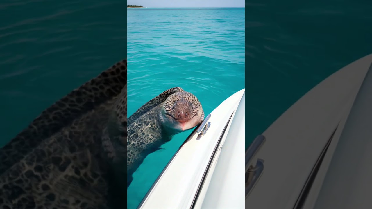 Spotted Moray Eel Approaches Our Boat! 🐍🚤😱 #MorayEel #WildEncounter