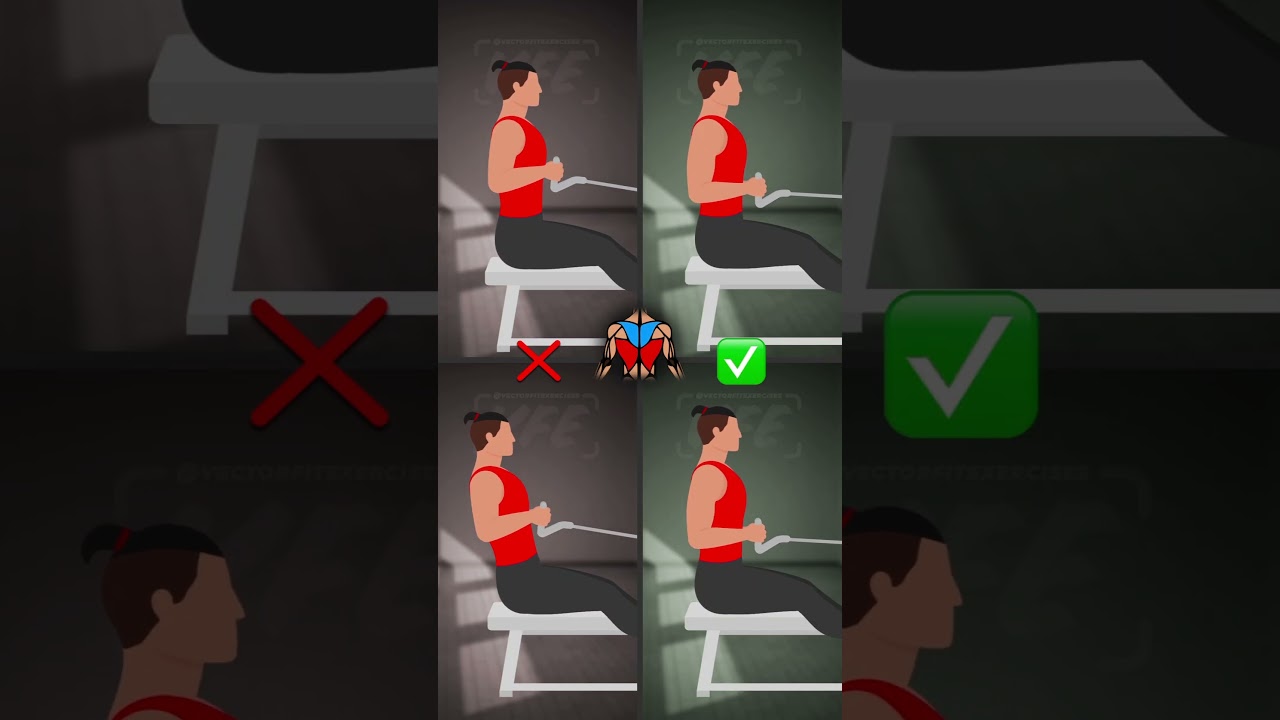 ❗ CABLE SEATED ROW: 2 CRITICAL MISTAKES! #animation #fitness #workout #gym #tips