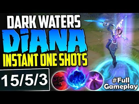 *NEW SKIN* DARK WATERS DIANA IS TOO STRONG | INSTANT ONE SHOTS | Diana TOP Build S8 PBE Gameplay