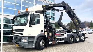 DAF CF 85.410 8x2 HIAB XS 244 HIPRO + VDL 21 T Haak - Kraan cami&oacute;n con gancho | Imagen 4 - Autoline