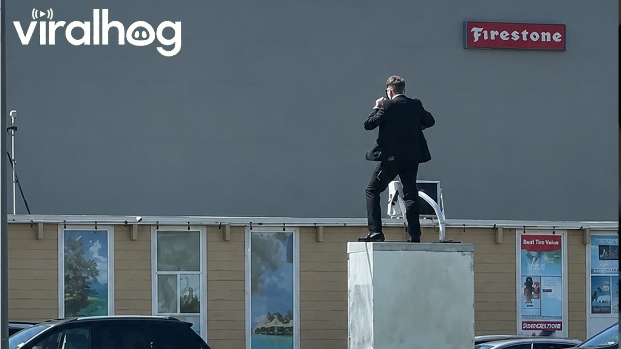 Tacoma Dancing Guy on Utility Box || ViralHog