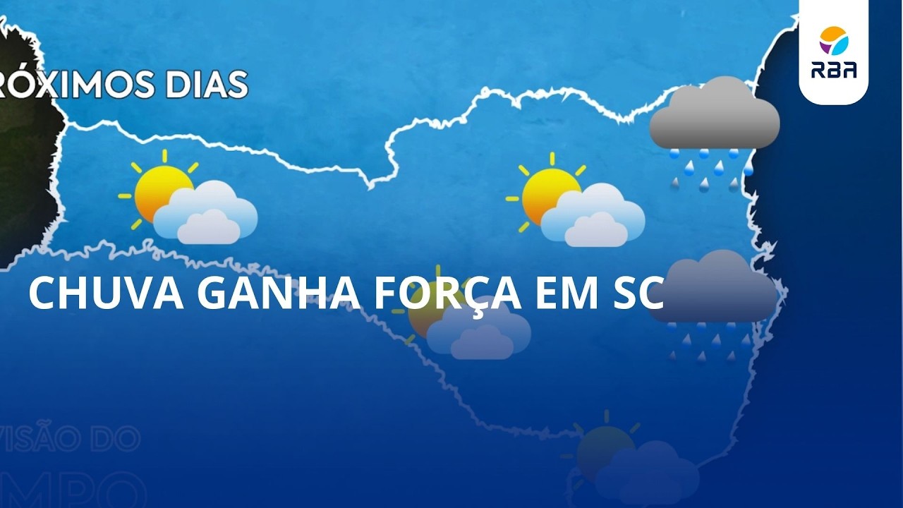 Chuva ganha força em SC e sábado terá temporais em todas as regiões