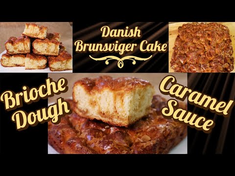 Danish Brunsviger Cake: A Tantalizing Brioche-Style Yeast Dough with Swirls of Caramel Sauce