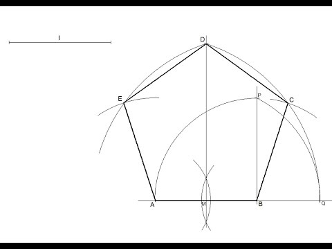 How to draw a regular pentagon knowing the length of one side