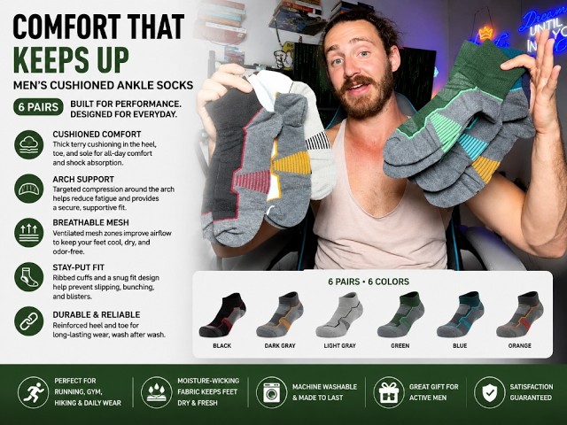 Vídeo relacionado con New Balance Performance Cushioned Ankle Socks-6 Pairs-Moisture Wicking Tobillo, 6 Pares, Blanco, L Unisex Adulto