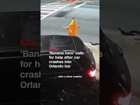 'Banana hero' calls for help after car crashes into Orlando bar