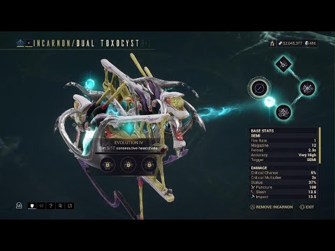 Warframe Dual Toxocyts Evolution IV get 17 consecutive headshots