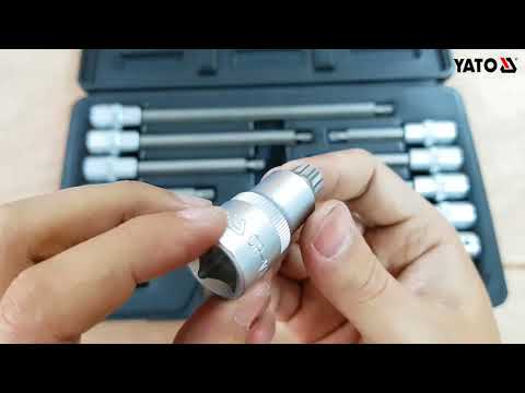 Набор инструментов YATO 12 предметов, квадрат 1/2 Spline (YT-7753)