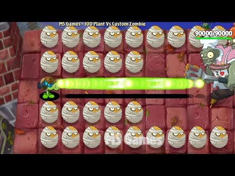 PvZ 2 Hard Challenge - 100 Plant Max Level Vs Summer Night Gargantuar 90000 HP - Who will Win?