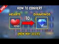 TUTORIAL HOW TO CONVERT HEARTS TO DIAMOND SKIN NEW WAY 2023 MLBB