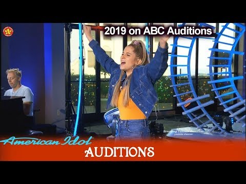 Margie Mays Super Hyper & Burps a Lot but Sings Great "Shot"  American Idol 2019 Auditions