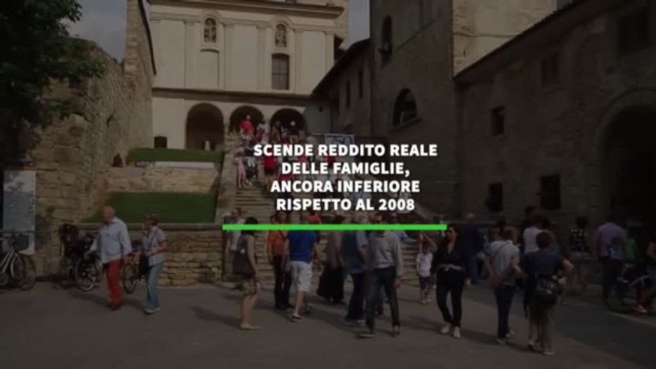 Scende reddito reale delle famiglie, ancora inferiore rispetto al 2008