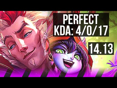 RAKAN & Xayah vs LULU & Ashe (SUP) | 4/0/17, Rank 12 Rakan | EUW Challenger | 14.13
