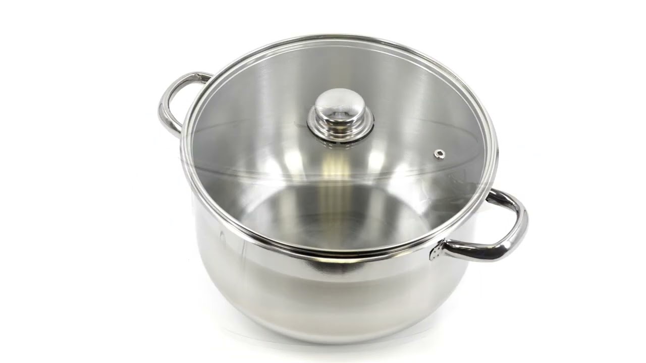 Induction Stockpot With Glass Lid - 8.5 ltr