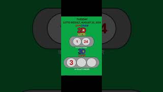 LOTTO RESULTS, 3D LOTTO, EZ2 LOTTO, 2PM DRAW, AUGUST 25, 2026@LottoResultTV15K