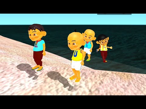 Keseruan Upin Ipin Berenang di Pantai😍