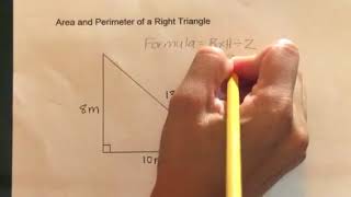 How to find the Area and Perimeter of a Right Tria