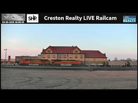 Live webcam view of Creston Railway Depot & Mainline Tracks