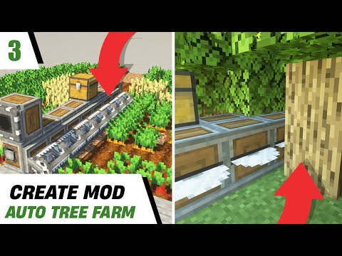 #3 Create Mod - Automatic Tree Farm & Crop Farm | Minecraft How to Use | in Hindi
