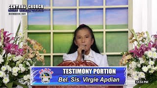 Download Lagu JMCIM | Testimony Portion | Bel. Sis. Virgie Apdian | December 4, 2022 Thumbnail