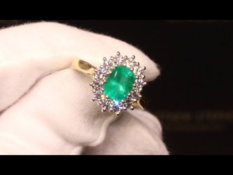 #65013 | EM1.55ct/D0.73ct | Emerald & Diamond Cluster Ring | Set in 18ct Yellow Gold