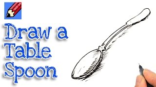 Learn how to draw a spoon Real Easy | Step by Step with Easy - Spoken Instructions