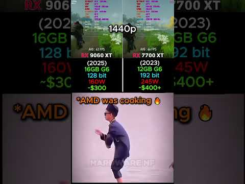 RX 9060 XT VS RX 7700 XT #shorts #pcgaming #pc #graphicscard #gpu #gaming #comparison