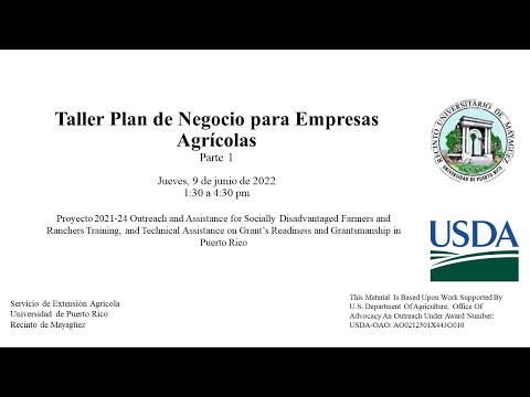 , title : 'Taller Plan de Negocios para Empresas Agrícolas – Parte 1'