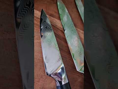 Video - Komplet damaščkovih kuhinjskih nožev OK-13846 - 7 kos / Črna