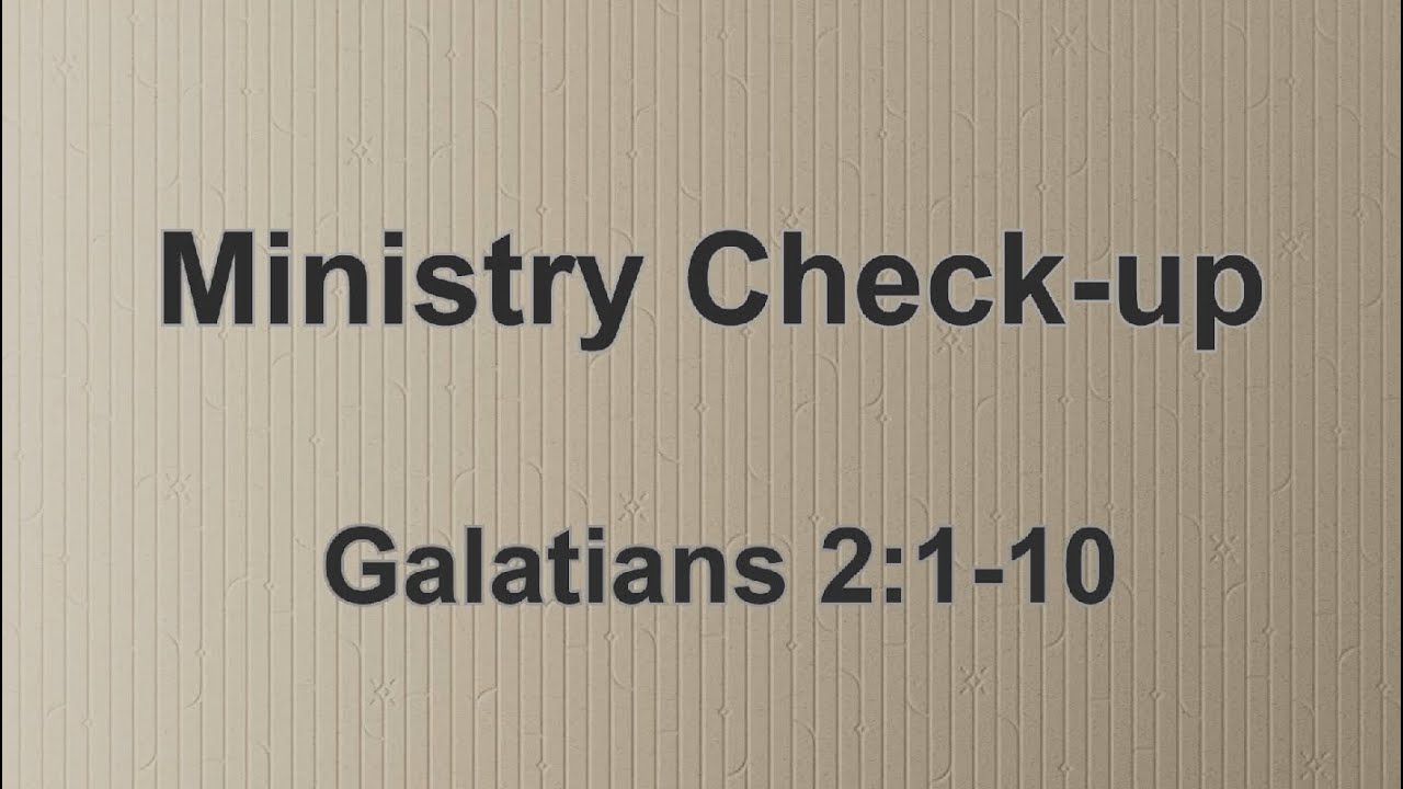 Ministry Check-up