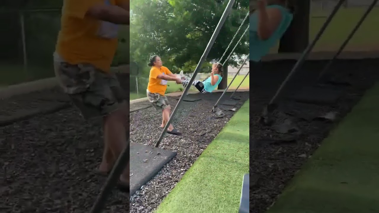 Swinging swinging. #playground #swingin #parkday #swingset #newborn #twins #baby #explore #fyp