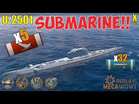 SUBMARINE U-2501 5 Kills & 210k Damage | World of Warships Gameplay