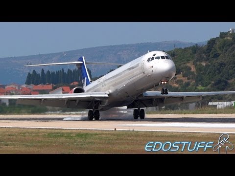 SAS - "Maddog" McDonnell Douglas MD-82 SE-DIR - Landing at Split airport SPU/LDSP