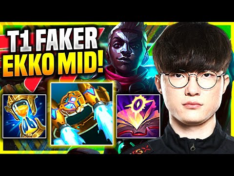 FAKER PERFECT GAME WITH EKKO! - T1 Faker Plays Ekko Mid vs Viktor! | Preseason 11