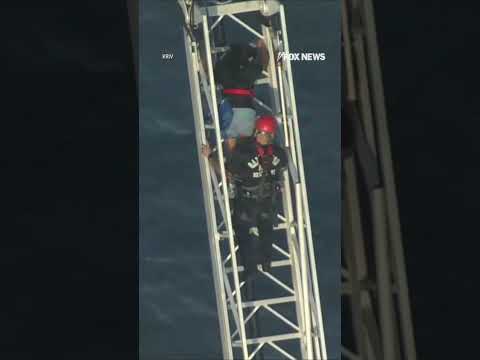 Roller coaster riders rescued after ride STALLS 100 feet above ground #shorts #rollercoaster #us