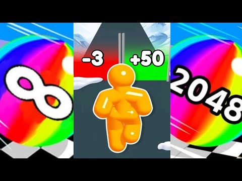 Ball Run INFINITY vs Ball Run 2048 Merge Number vs Tall Man Run 3D Satisfying Games #ballgamezone