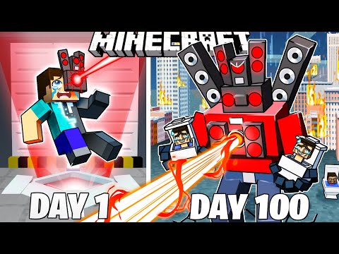 I Survived 100 Days as SPEAKERMAN in HARDCORE Minecraft!