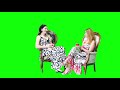 Girls Sitting Drinking Coffee Green Screen