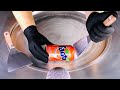 ASMR Fanta Peach Ice Cream Rolls Oddly Satisfying Fast Rough Tapping Scratching To Sleep 4k