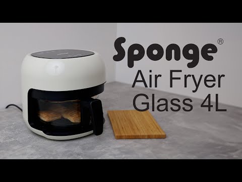 Sponge 4 l stiklinė keptuvė su kempine oro keptuvėje video