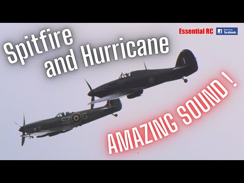 HISTORIC FULL SIZE WARBIRDS ! Supermarine Spitfire and Hawker Hurricane | Weston Park Model Airshow