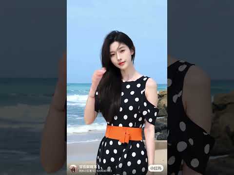 Jeju Coastal Charm: Black & White Polka Dot Dress, Off-Shoulder Elegance & Ocean Breeze 🌊✨