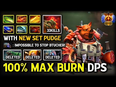 100% MAX BURN DPS CARRY PUDGE 33Kills With Beautiful Persona Set | Glutton of Punishment | Dota 2