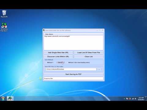 Save Entire Web Site As PDF Software