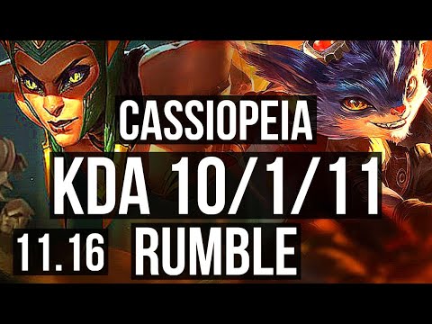 CASSIOPEIA vs RUMBLE (MID) | Rank 2 Cassio, 10/1/11, Legendary | NA Challenger | v11.16