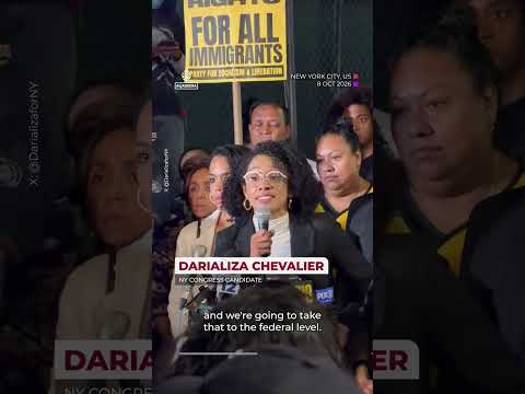New York police push politician to ground during anti-ICE protest