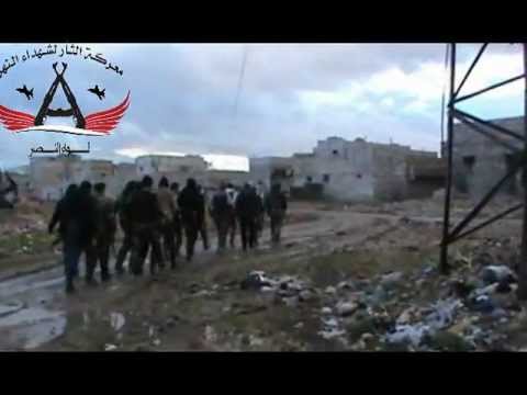 تقدم مقاتلي لواء النصر باتجاه نقاط قوات النظام في محيط مطار النيرب العسكري لبدأ المعركة